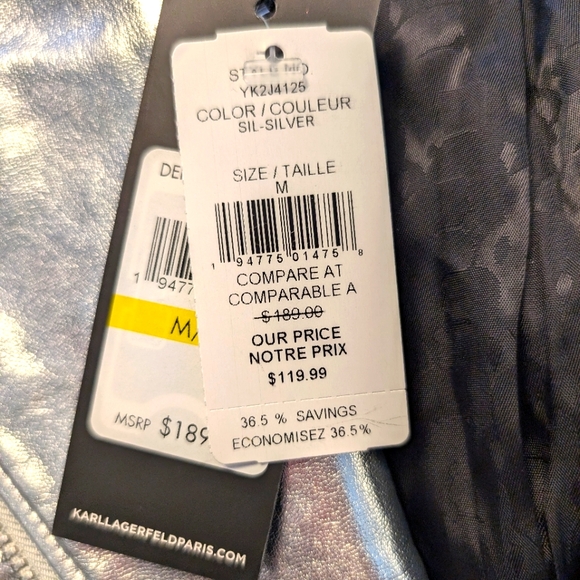 Karl Lagerfeld Paris Silver biker jacket - Picture 4 of 5